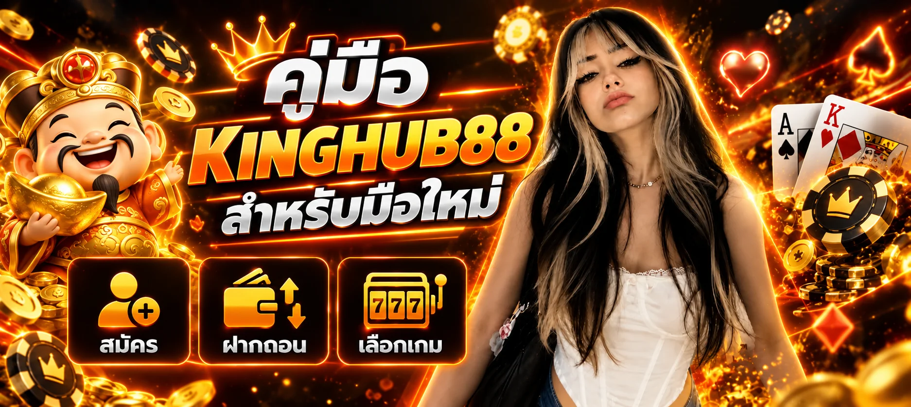 KINGHUB88 คู่มือมือใหม่ | สมัคร ฝากถอน เลือกเกม